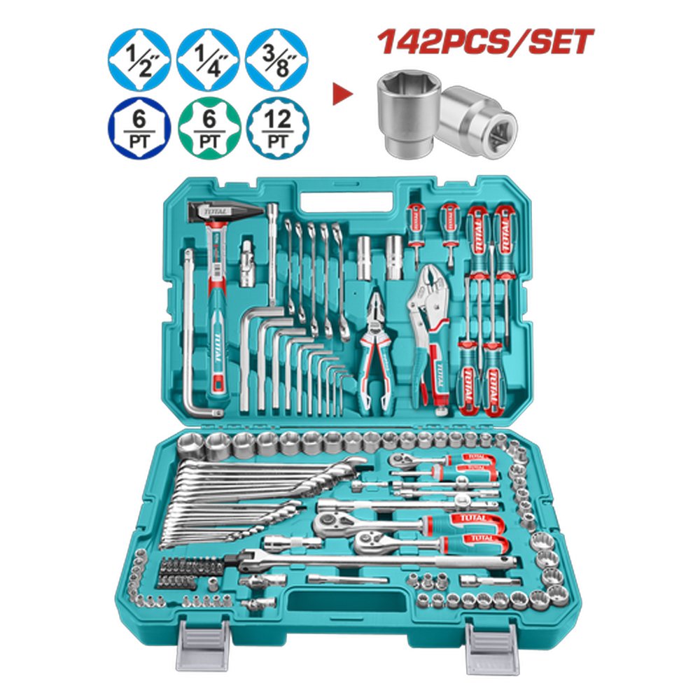 JUEGO DE HERRAMIENTAS X 142 PZS INDUSTRIAL TOTAL (THKTHP21426) JUEGO DE HERRAMIENTAS X 142 PZS INDUSTRIAL TOTAL (THKTHP21426) - Image 1