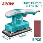 LIJADORA DE PALMA 3- 1/2"X 7" 320W INCLUYE 5 LIJAS INDUSTRIAL SUPER TOTAL (UTF1301836)