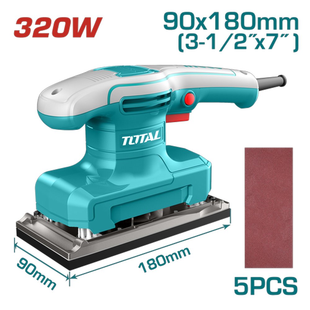 LIJADORA DE PALMA 3- 1-2_X 7_ 320W INCLUYE 5 LIJAS INDUSTRIAL SUPER TOTAL (UTF1301836) LIJADORA DE PALMA 3- 1/2"X 7" 320W INCLUYE 5 LIJAS INDUSTRIAL SUPER TOTAL (UTF1301836) - Image 1