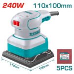 LIJADORA DE PALMA 4 3/8"X 4" 240W INCLUYE 5 LIJAS INDUSTRIAL SUPER TOTAL (UTF2241108)