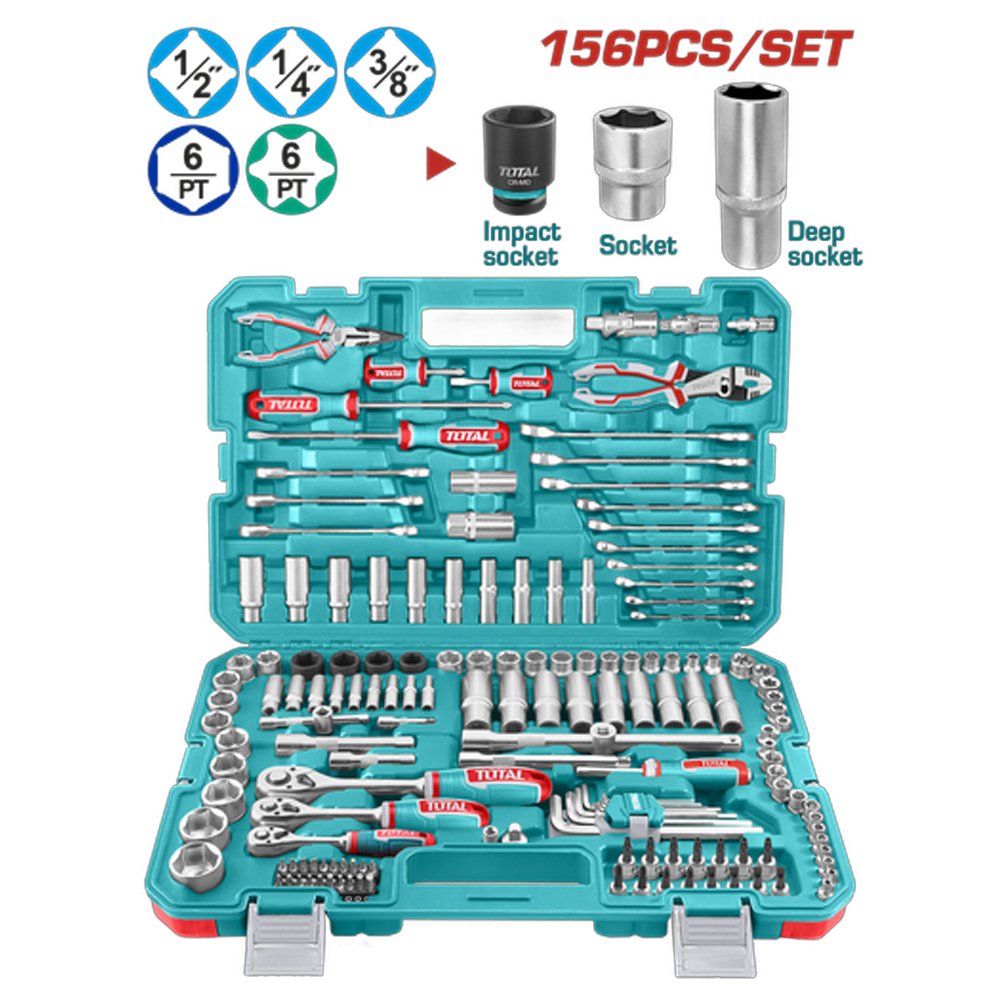 RACHE CON COPAS 1-2,1-4,3-8 X 156PZS INDUSTRIAL SUPER TOTAL (THKTHP21566) RACHE CON COPAS 1/2,1/4,3/8 X 156PZS INDUSTRIAL SUPER TOTAL (THKTHP21566) - Image 1